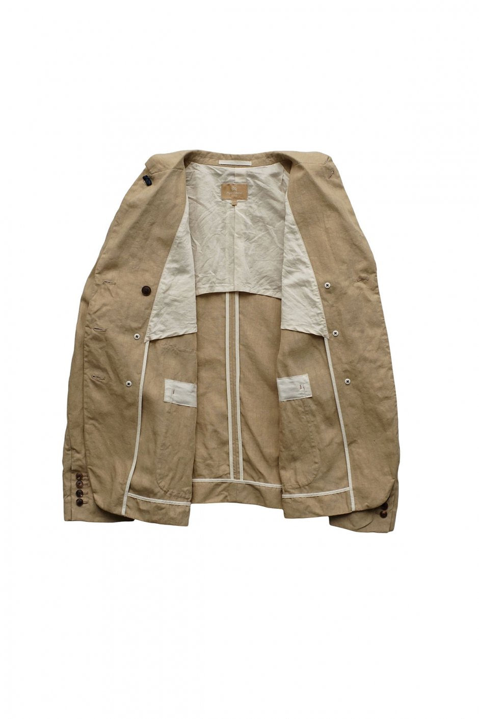 Nigel Cabourn woman - DOUBLE BREAST JACKET LINEN - KAHKI