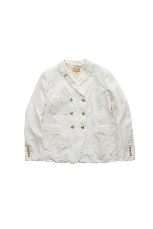 Nigel Cabourn woman - DOUBLE BREAST JACKET LINEN - WHITE