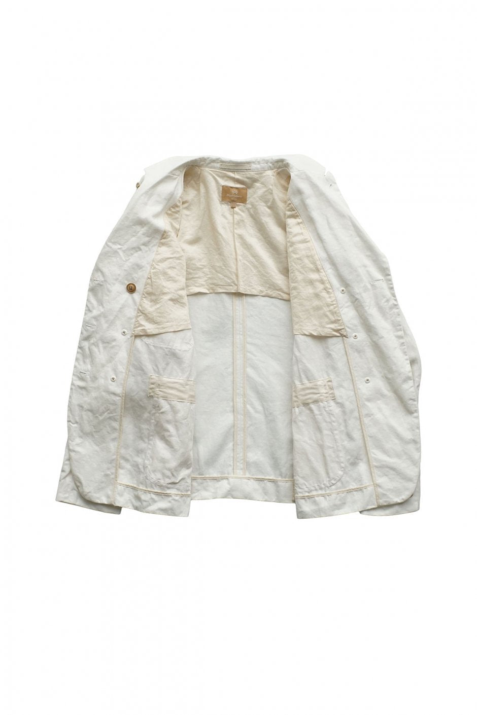 Nigel Cabourn woman - DOUBLE BREAST JACKET LINEN - WHITE