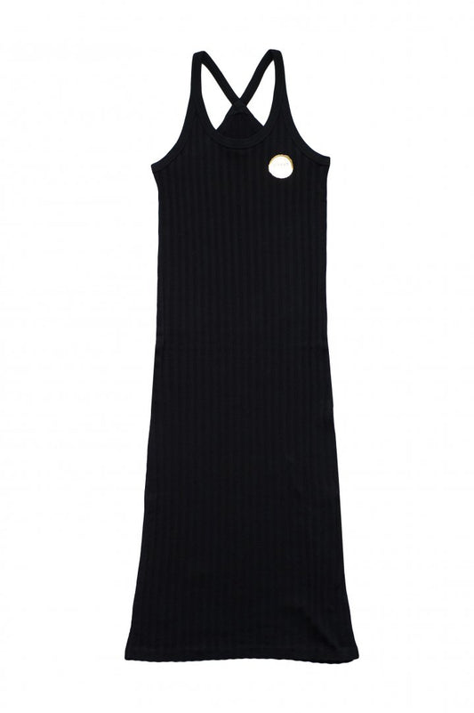 WRYHT- X-BACK RIBBED TANK DRESS - BLACK