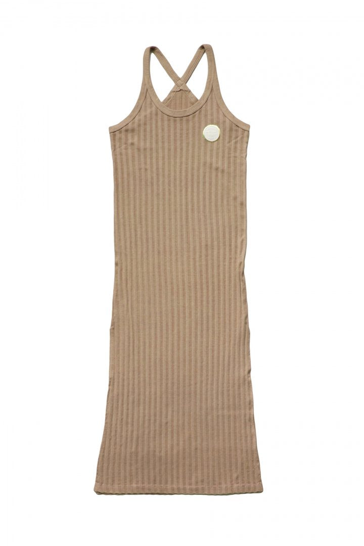 WRYHT- X-BACK RIBBED TANK DRESS - WHEAT