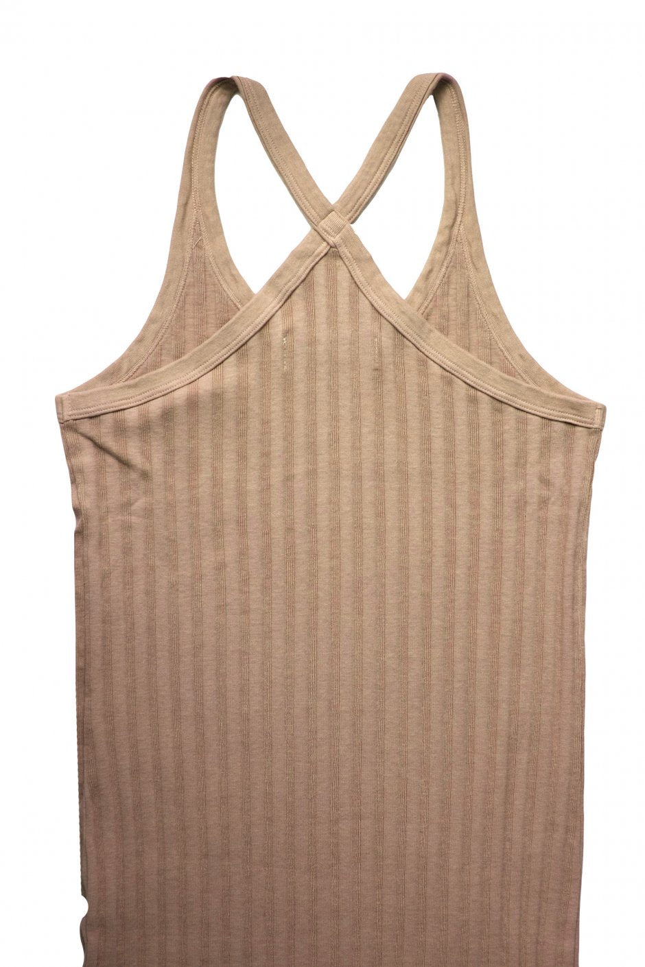 WRYHT- X-BACK RIBBED TANK DRESS - WHEAT