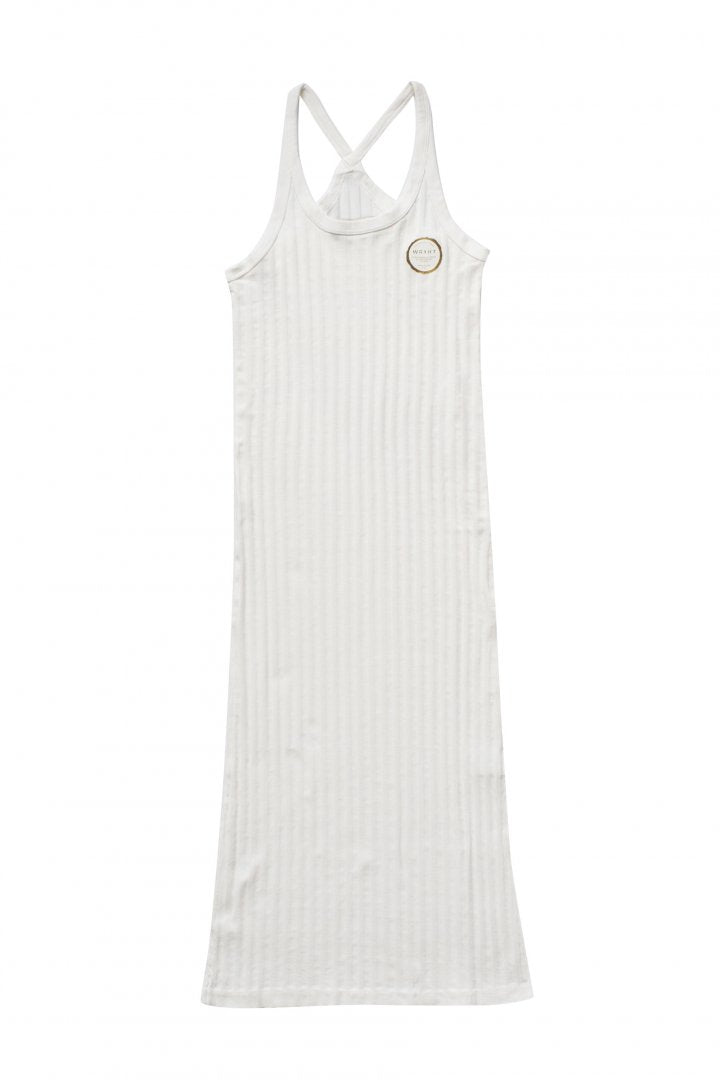 WRYHT- X-BACK RIBBED TANK DRESS - BONE