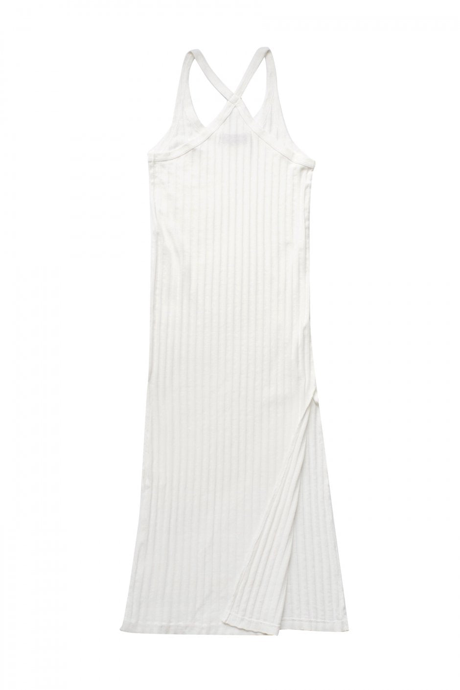 WRYHT- X-BACK RIBBED TANK DRESS - BONE