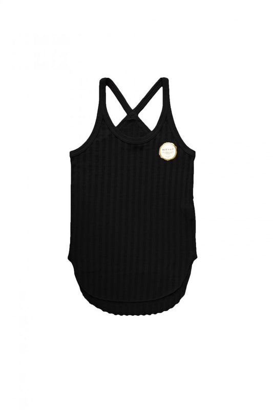 WRYHT- X-BACK RIBBED TANK - BLACK