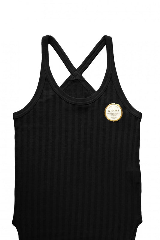 WRYHT- X-BACK RIBBED TANK - BLACK