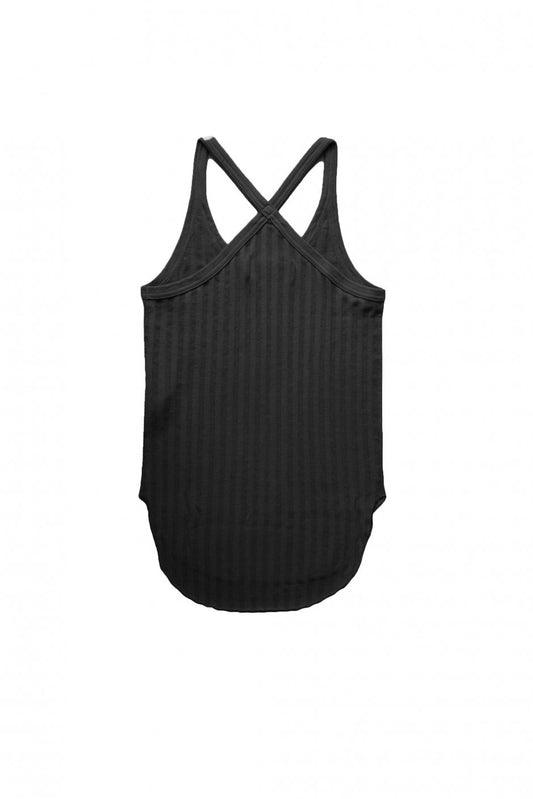 WRYHT- X-BACK RIBBED TANK - BLACK