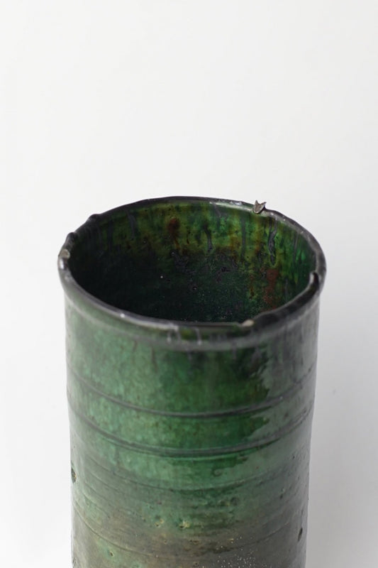 MOROCCO - TAMEGROUTE POTTERY VASE - Green