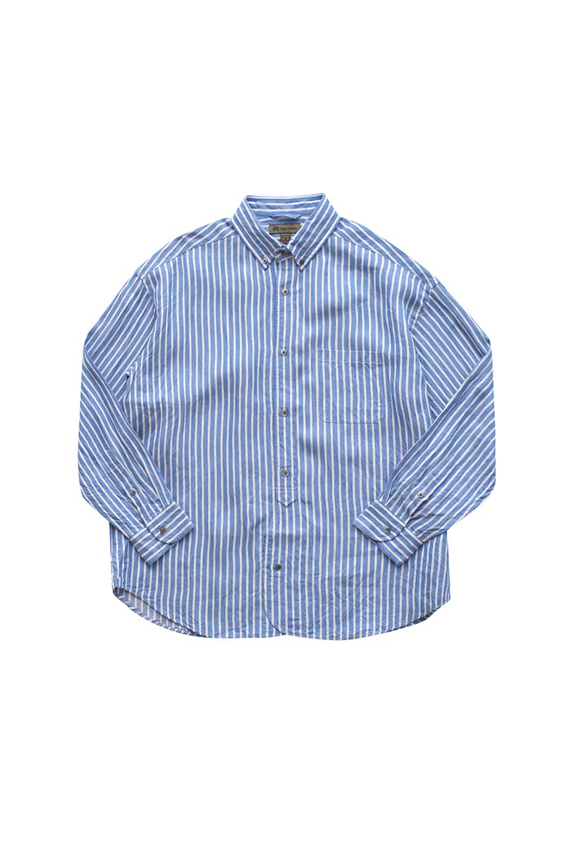 Nigel Cabourn - WIDE SHIRTS LINEN STRIPE - SAX