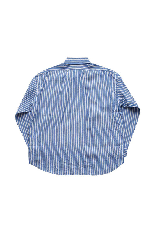 Nigel Cabourn - WIDE SHIRTS LINEN STRIPE - SAX