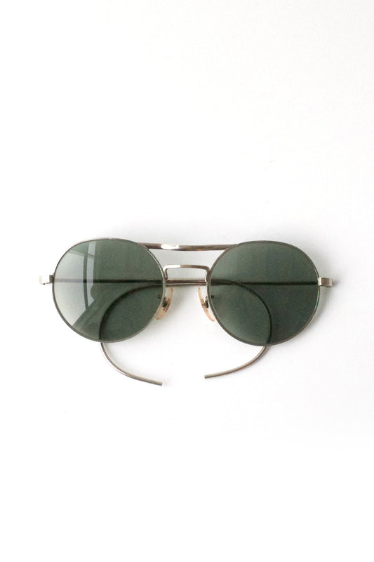 1940s BRITISH AMERICAN OPTICAL WW2 ROYAL AIR FORCE ROUND AVIATOR SUNGLASS  - OPT-301