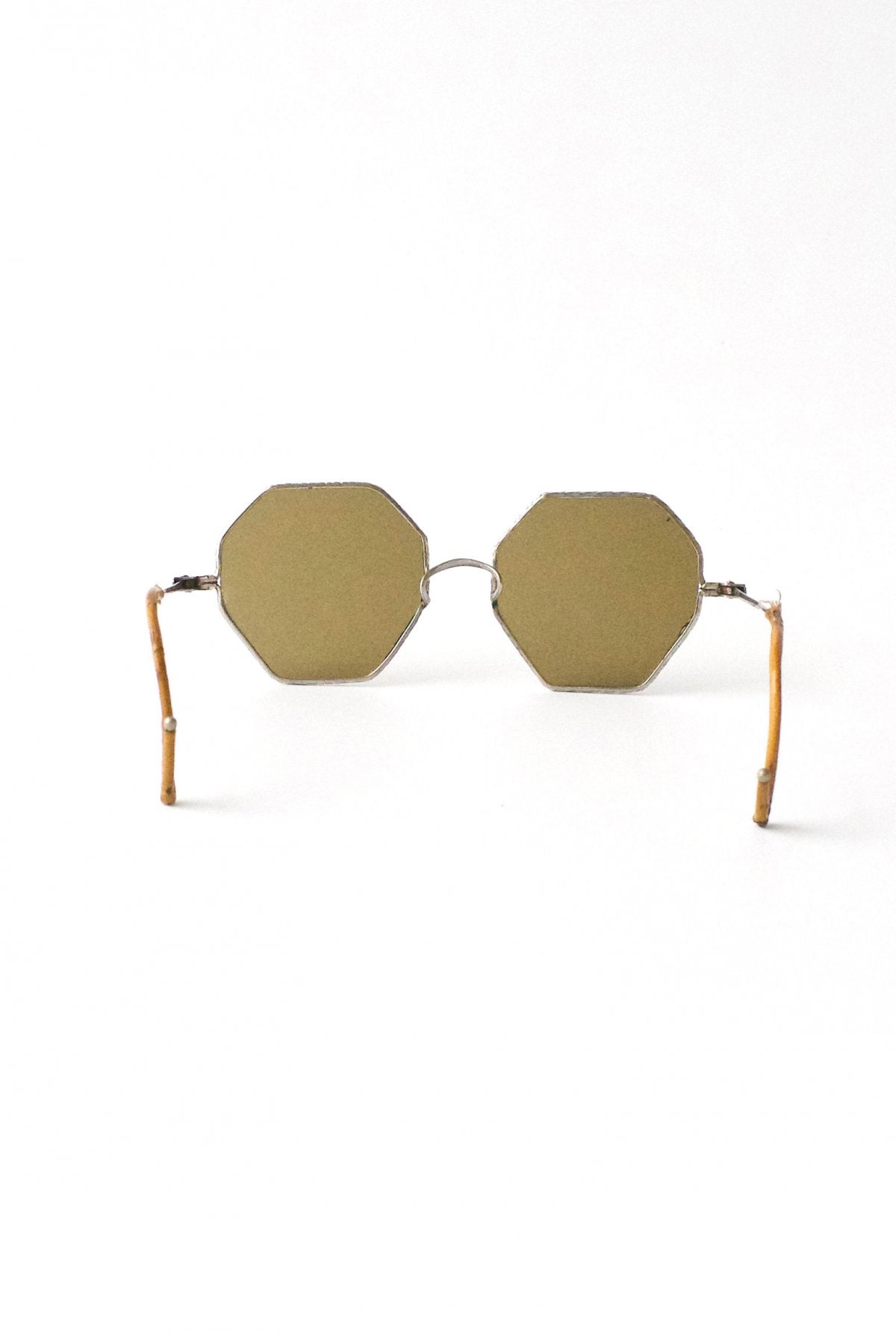 1940s USA ANTIQUE METAL OCTAGON SUNGLASS - OPT-293