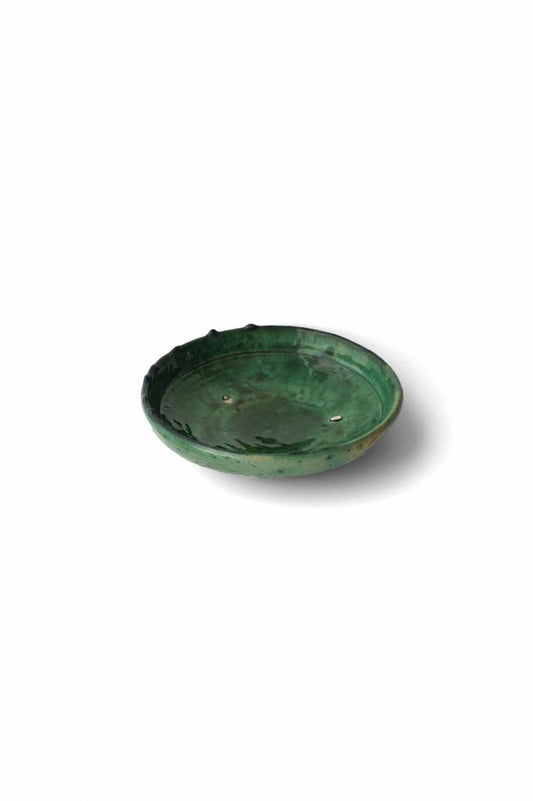 MOROCCO - TAMEGROUTE POTTERY PLATE (M) - Green