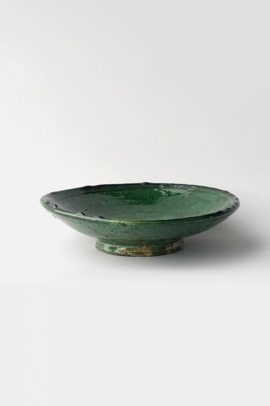 MOROCCO - TAMEGROUTE POTTERY PLATE (L) - Green