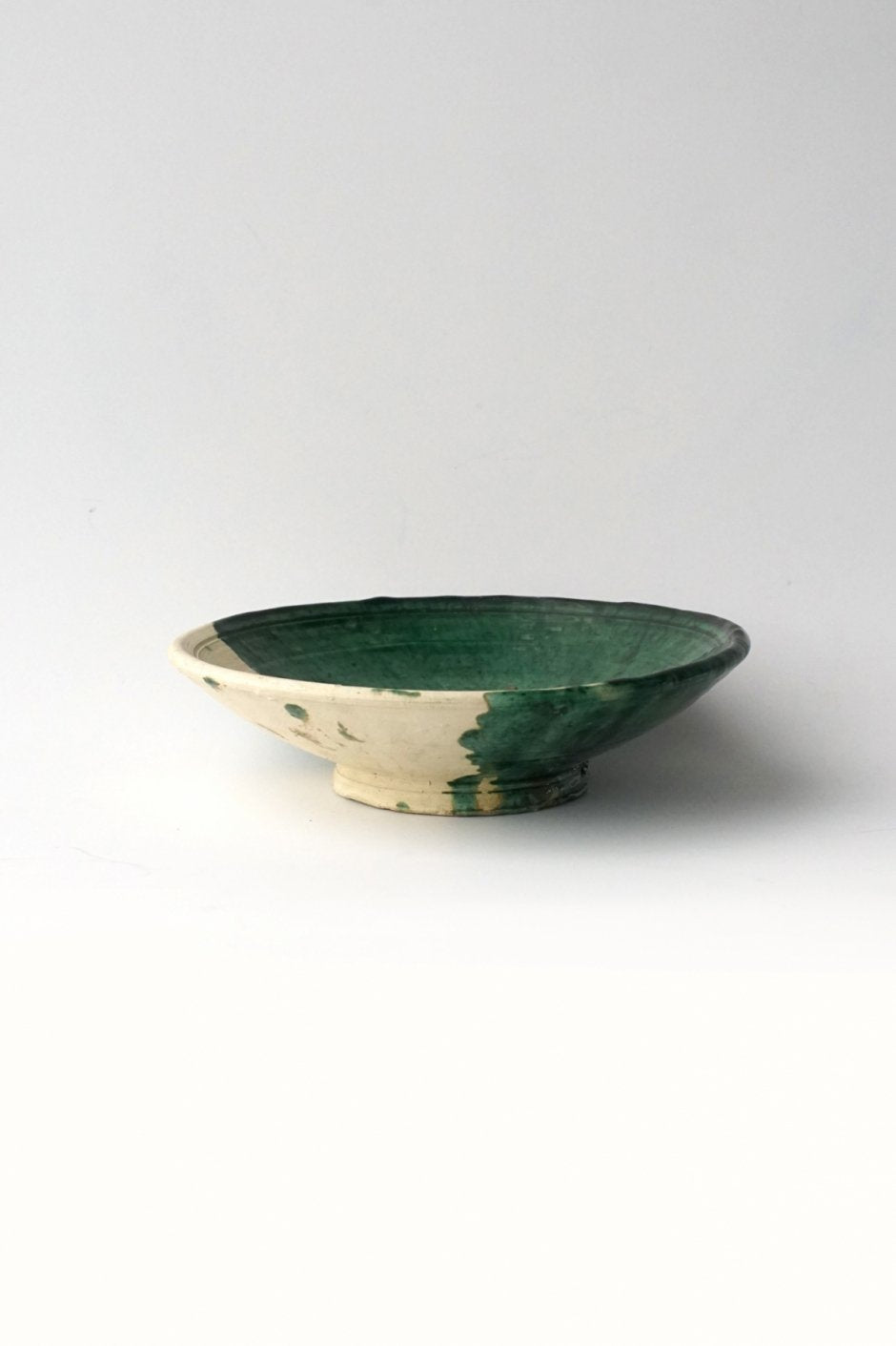 MOROCCO - TAMEGROUTE POTTERY PLATE (L) - H/Green