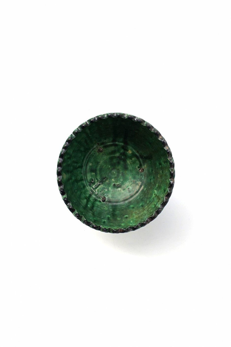 MOROCCO - TAMEGROUTE POTTERY COMPOTE DISH (M) - Green