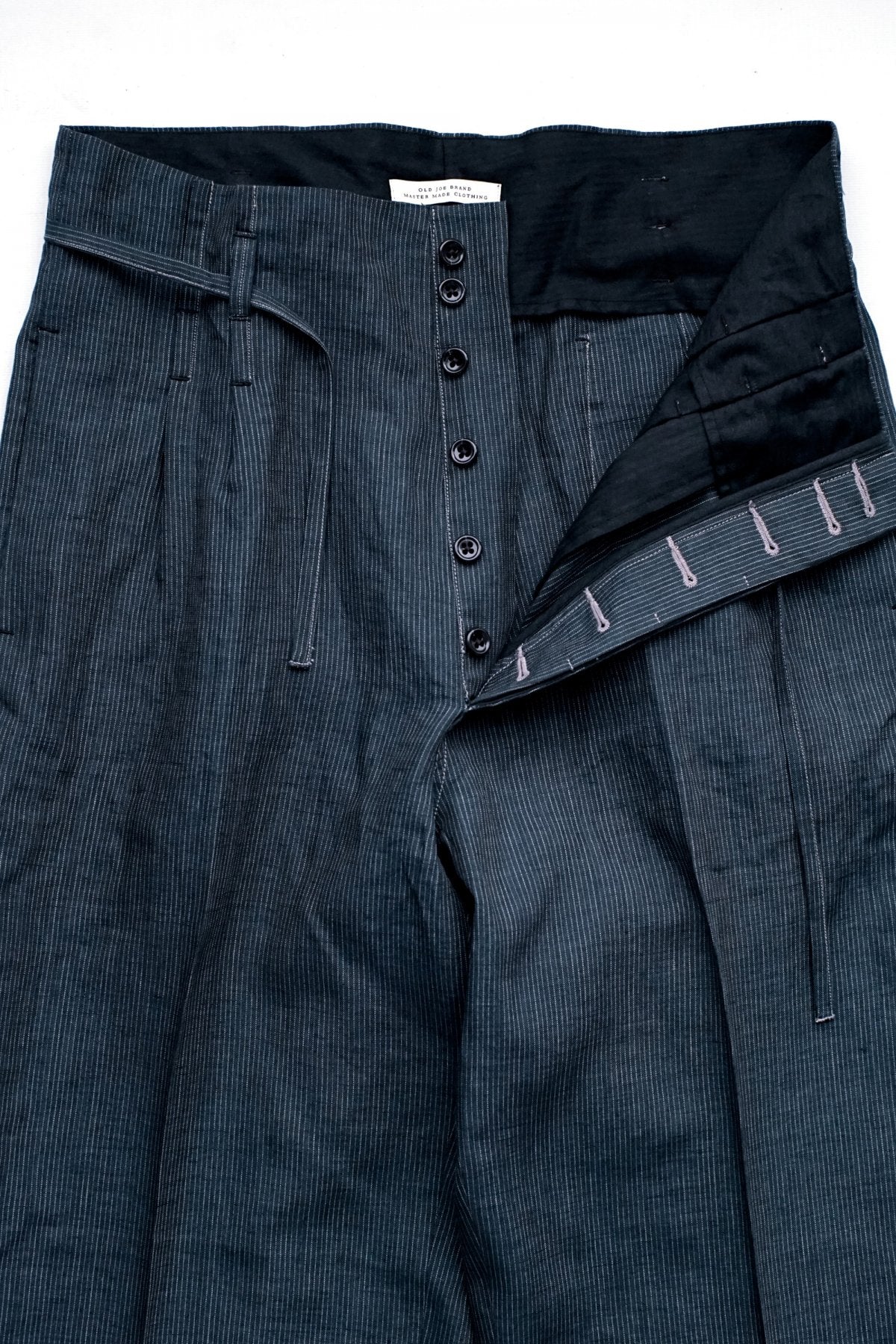 OLD JOE - STRING WAIST WORK TROUSER - PIN STRIPE