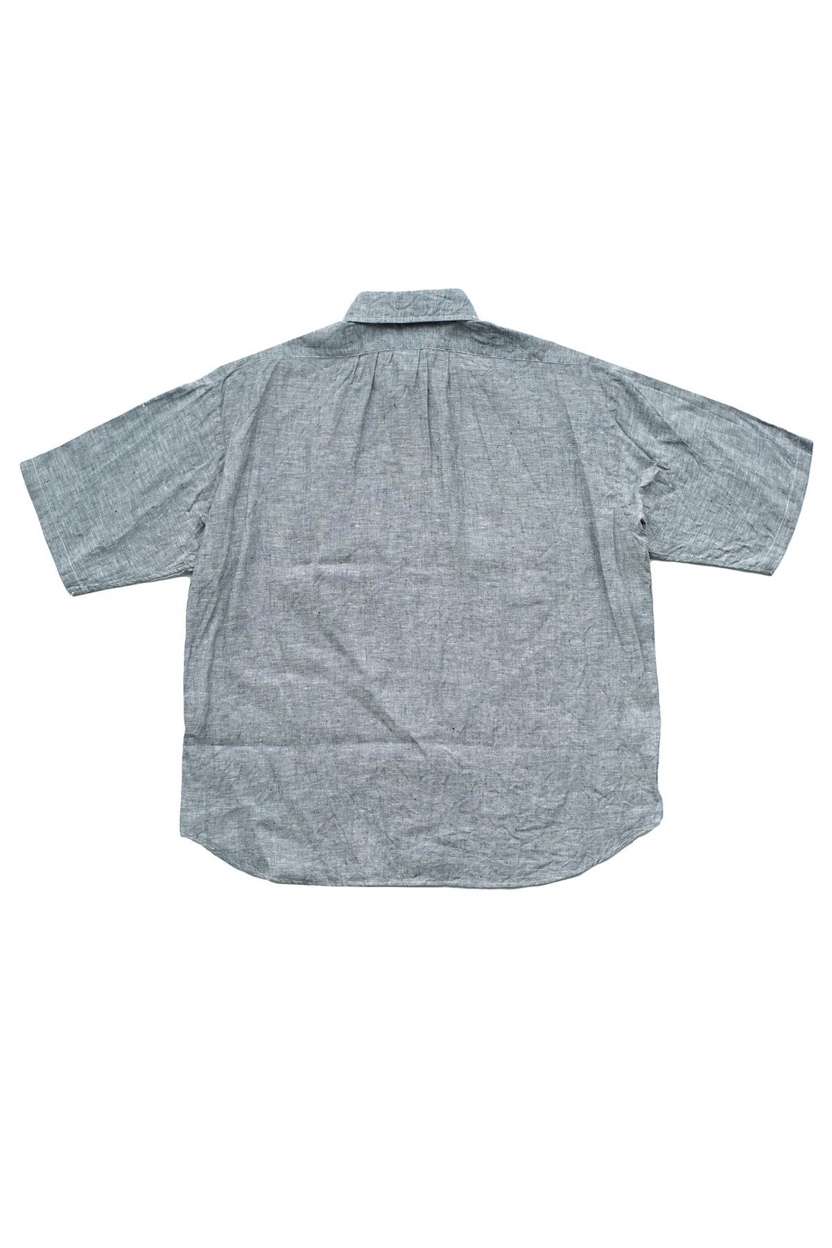 Nigel Cabourn - WIDE SHIRTS S/S LINEN OX - BLUE