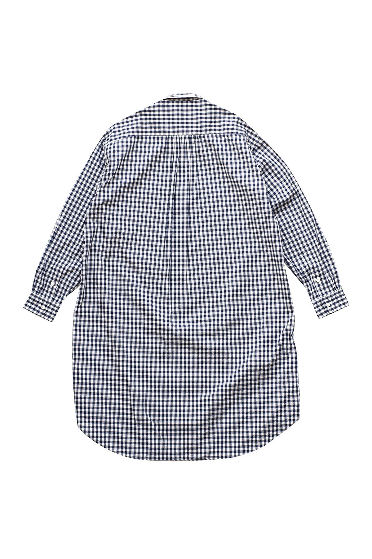 Porter Classic - ROLL UP GINGHAM CHECK SHIRT DRESS(for PC LADIES)- NAVY