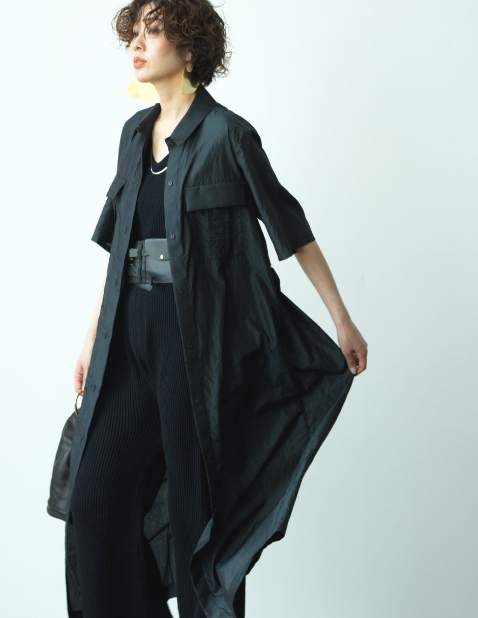 humoresque - POCKET SHIRT DRESS - DARK GREEN