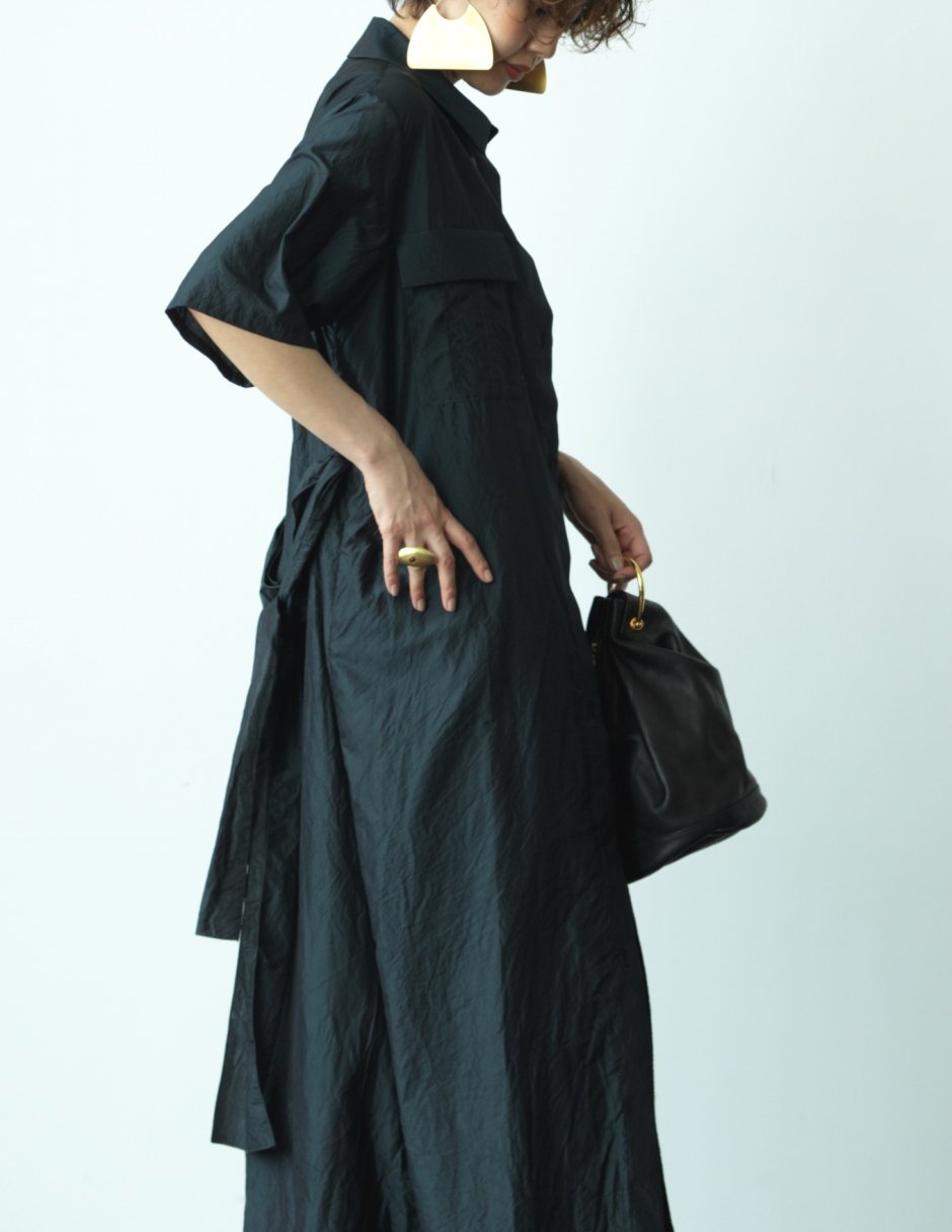 humoresque - POCKET SHIRT DRESS - DARK GREEN