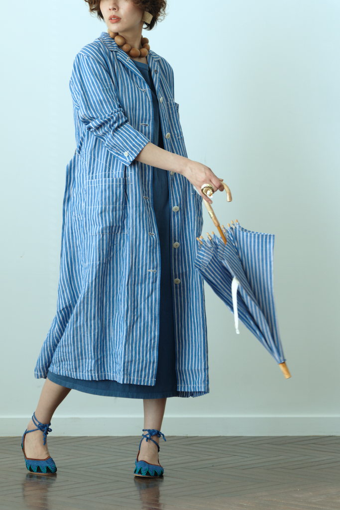 Nigel Cabourn woman - PARASOL - STRIPE - SAX