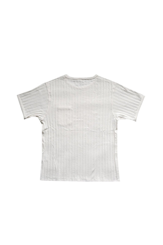 OLD JOE - DROP NEEDLE RIBBED TEE - RAW WHITE