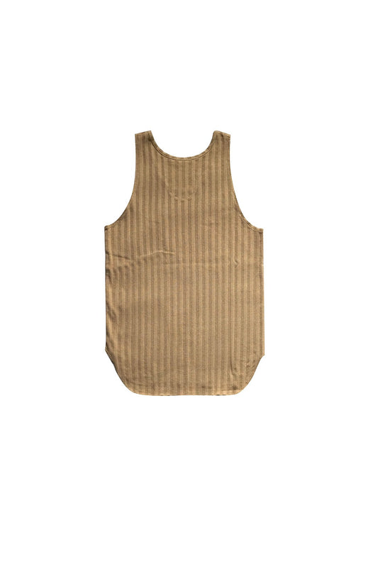 OLD JOE - DROP NEEDLE RIBBED TANK - SAHARA