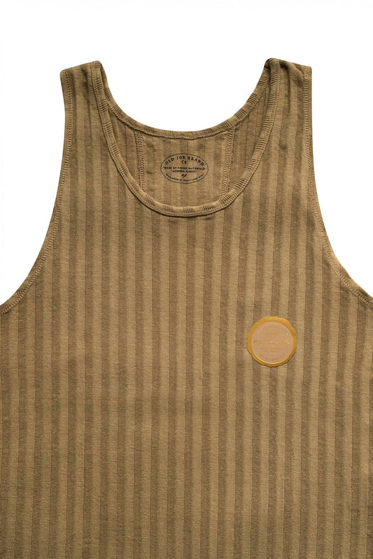 OLD JOE - DROP NEEDLE RIBBED TANK - SAHARA