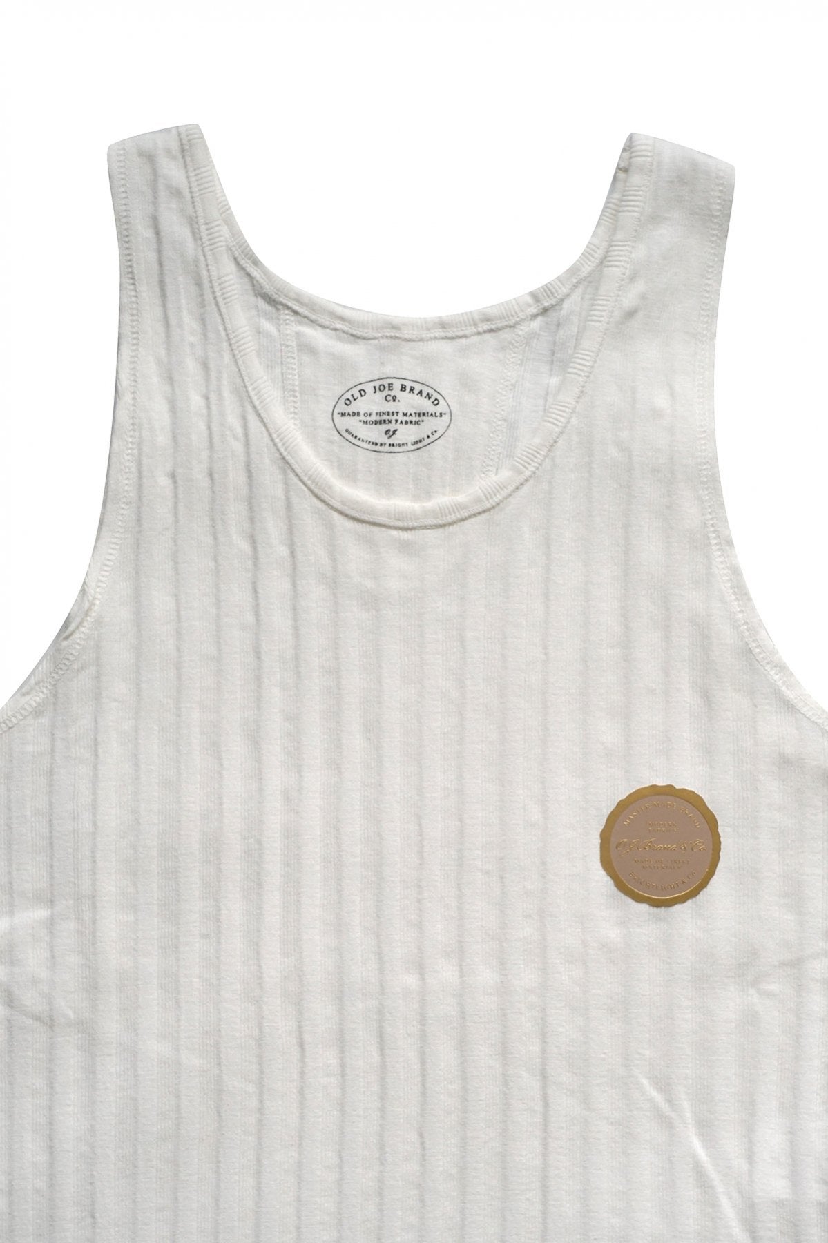 OLD JOE - DROP NEEDLE RIBBED TANK - RAW WHITE