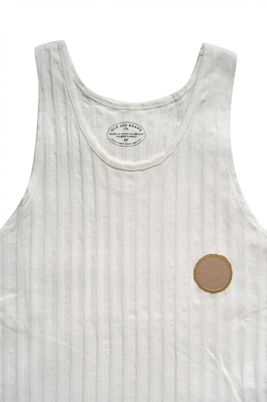 OLD JOE - DROP NEEDLE RIBBED TANK - RAW WHITE