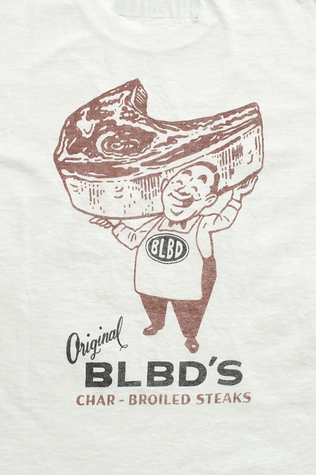 BILLBOARD - PRINT T-SHIRTS "CHAR-BOILED STEAKS" - WHITE