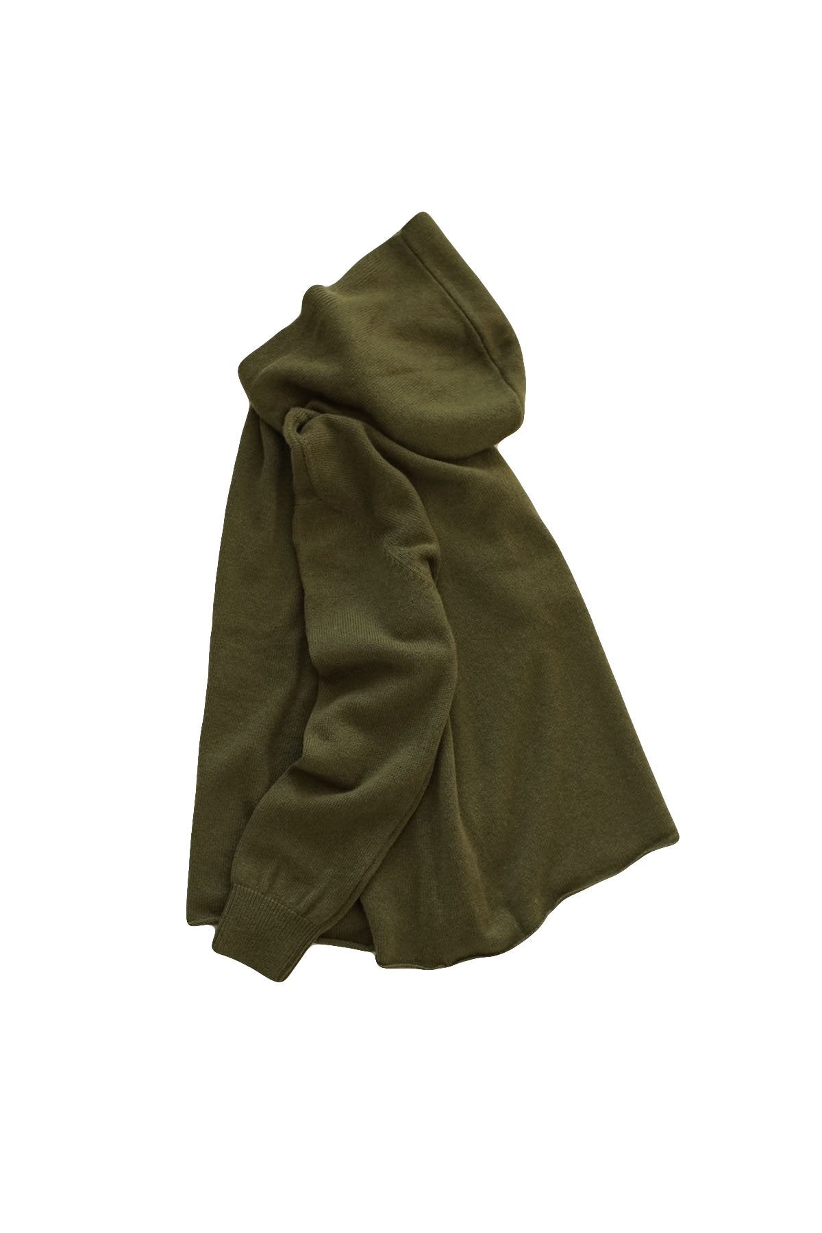 humoresque ★★★ -  CASHMERE HOOD PULLOVER  MENS - OLIVE