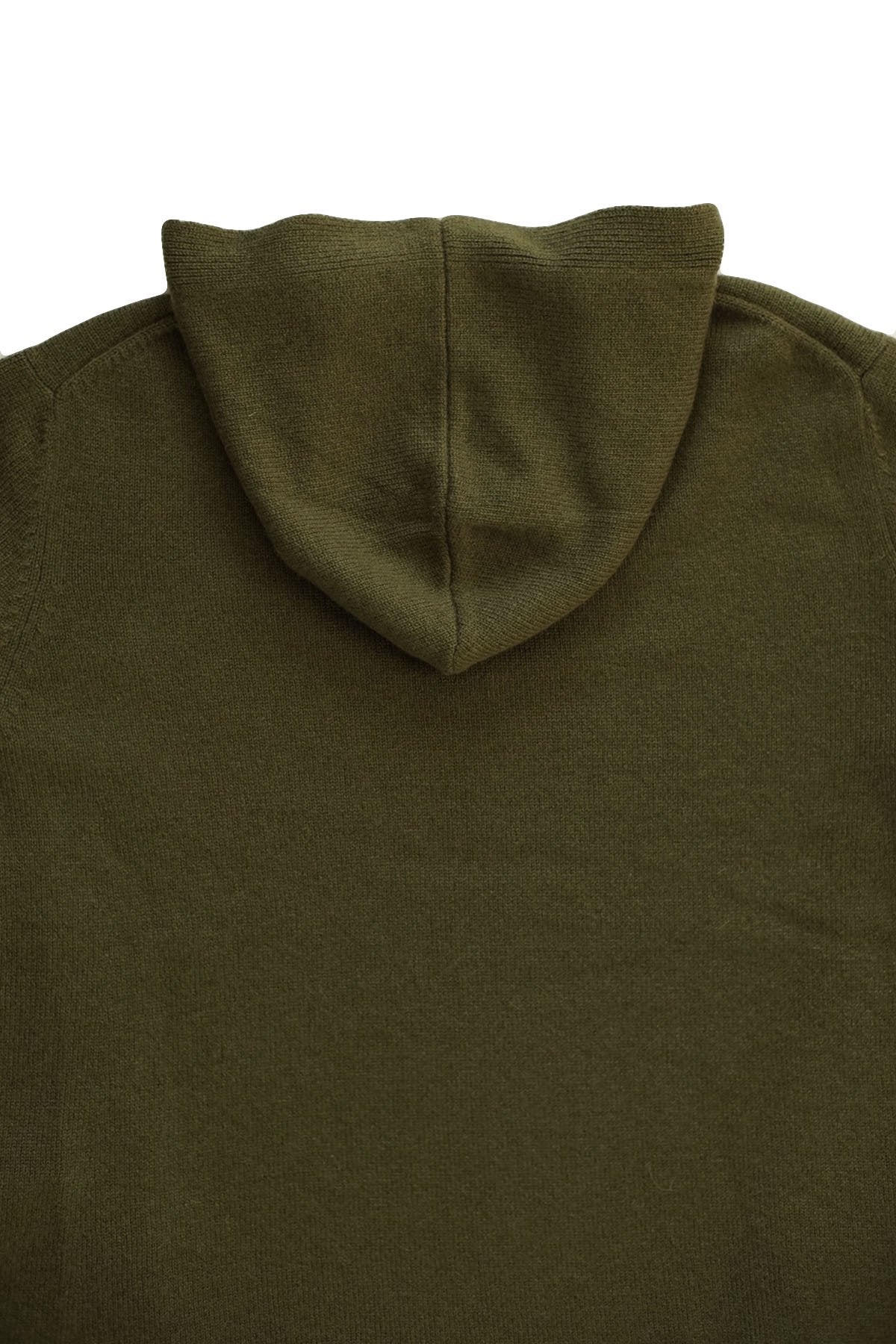 humoresque ★★★ -  CASHMERE HOOD PULLOVER  MENS - OLIVE