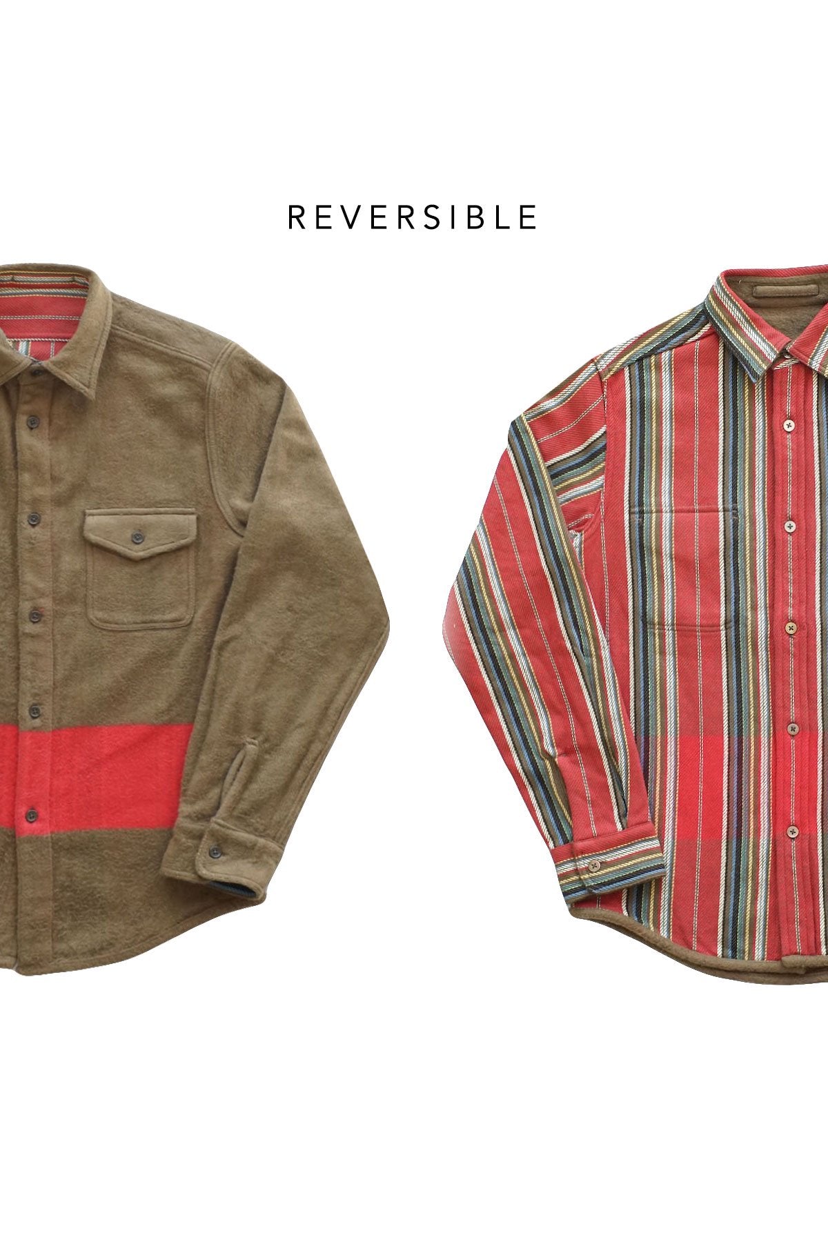 Nigel Cabourn - BLANKET REVERSIBLE FLANNEL SHIRT - RED