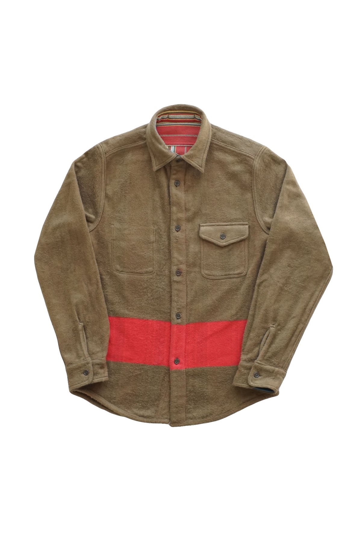 Nigel Cabourn - BLANKET REVERSIBLE FLANNEL SHIRT - RED