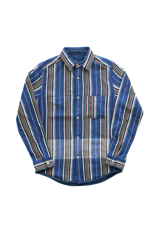 Nigel Cabourn - BLANKET REVERSIBLE FLANNEL SHIRT - BLUE