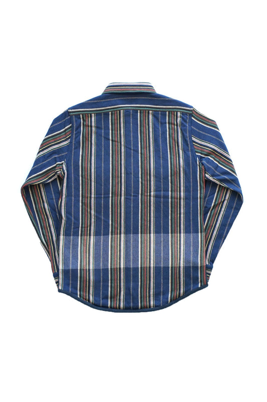 Nigel Cabourn - BLANKET REVERSIBLE FLANNEL SHIRT - BLUE