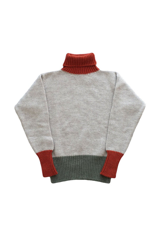 Nigel Cabourn - GEORGE LOWE ROLL NECK SWEATER -DARK ORANGE