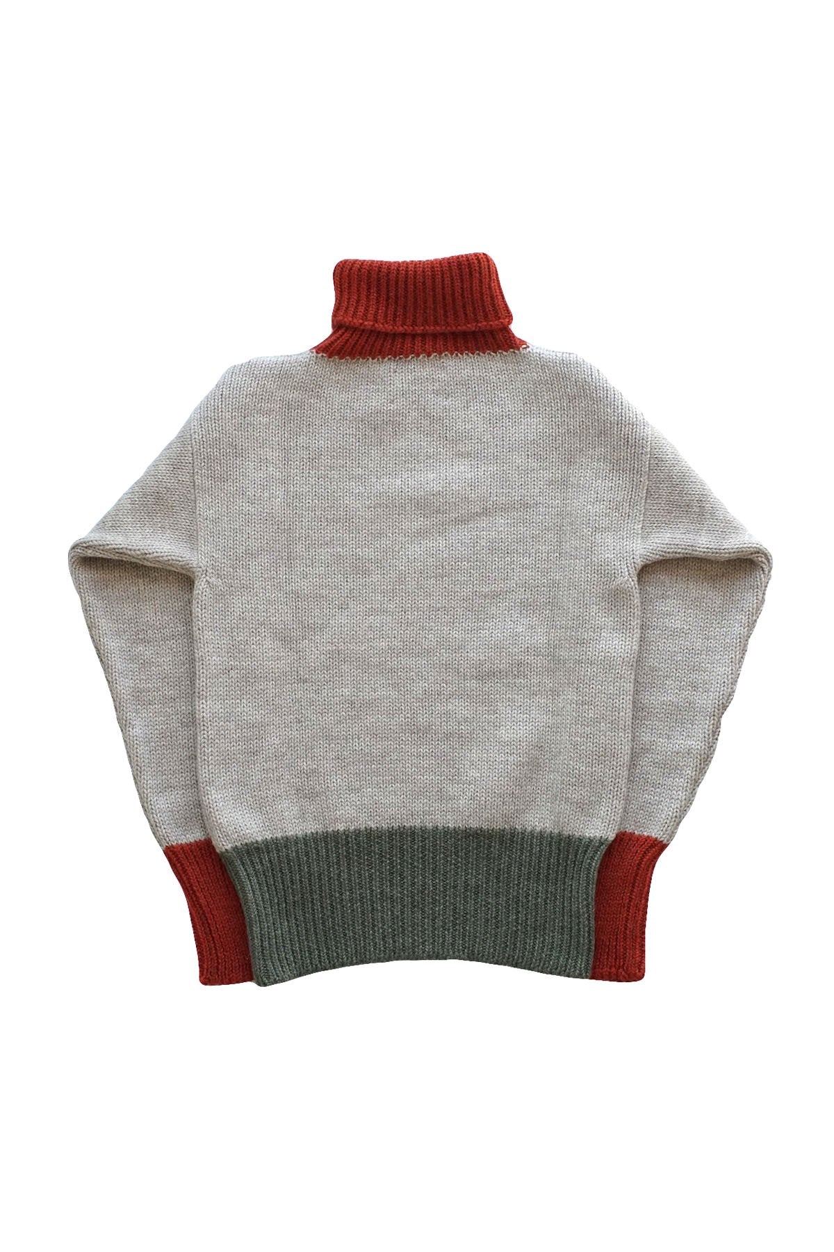 Nigel Cabourn - GEORGE LOWE ROLL NECK SWEATER -DARK ORANGE