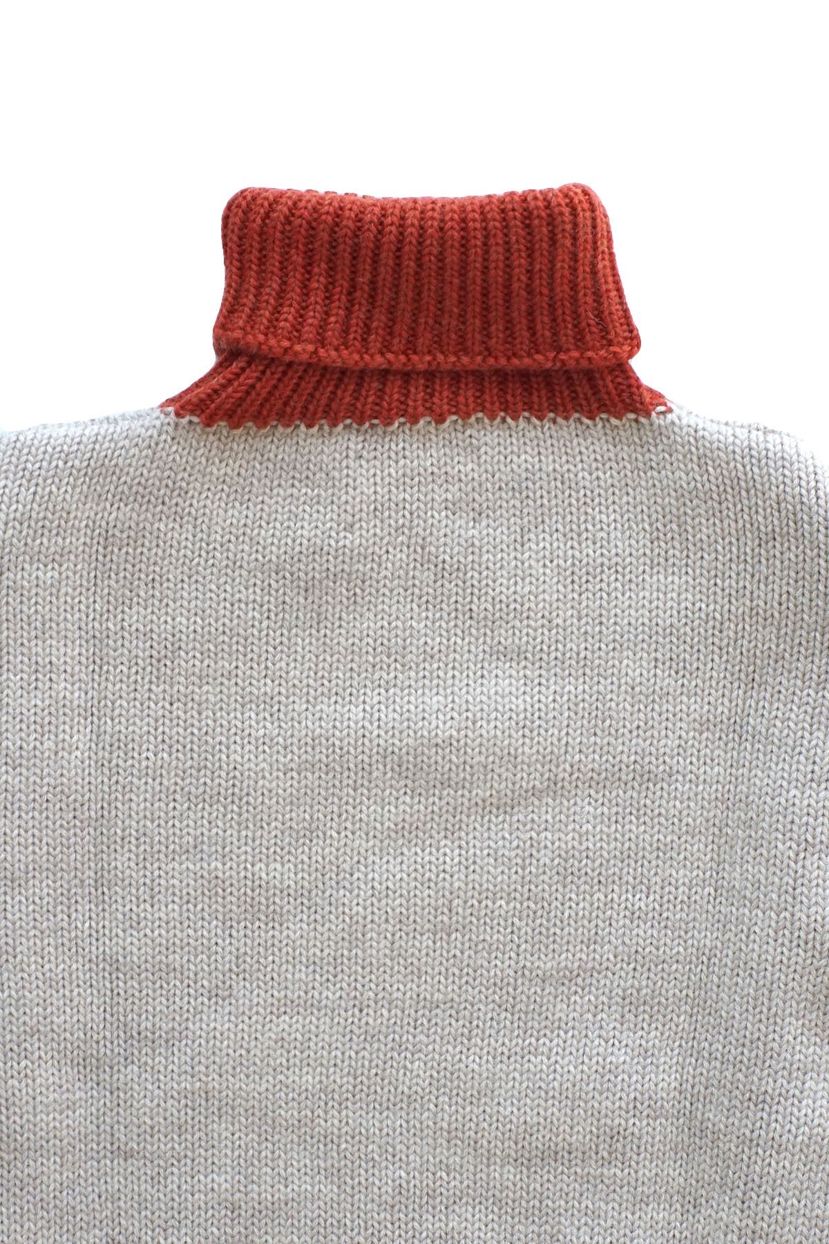 Nigel Cabourn - GEORGE LOWE ROLL NECK SWEATER -DARK ORANGE