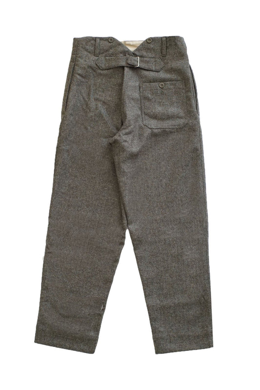 Nigel Cabourn - WOOL FARM PANT HERRINGBONE WOOL - GREEN