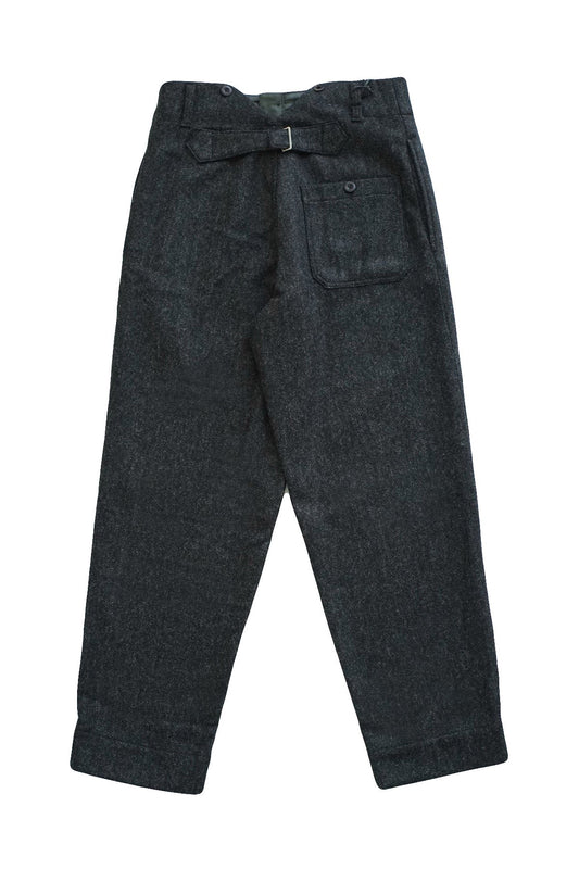 Nigel Cabourn - WOOL FARM PANT HERRINGBONE WOOL - CHACOAL GRAY