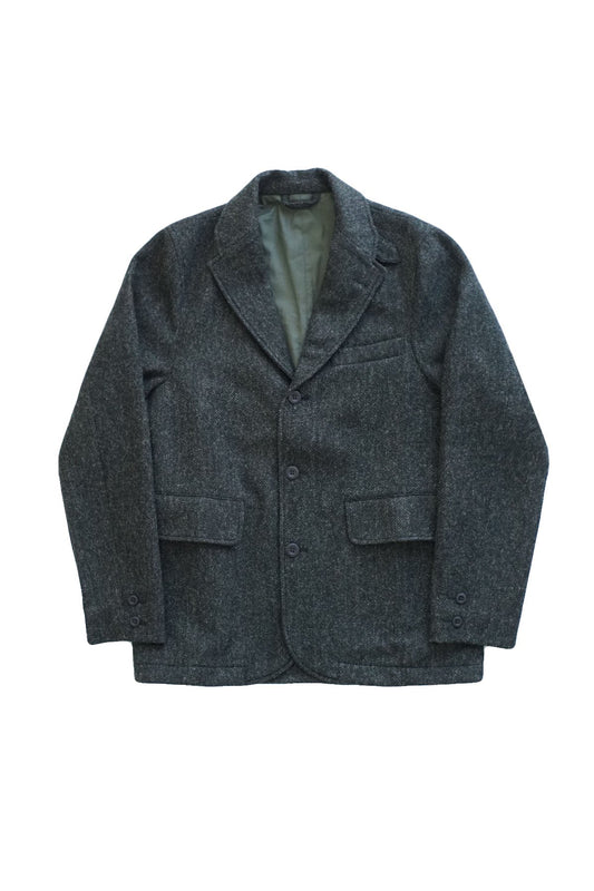 Nigel Cabourn - WOOL SKIRT BLAZER HERRINGBONE WOOL - CHACOAL GRAY