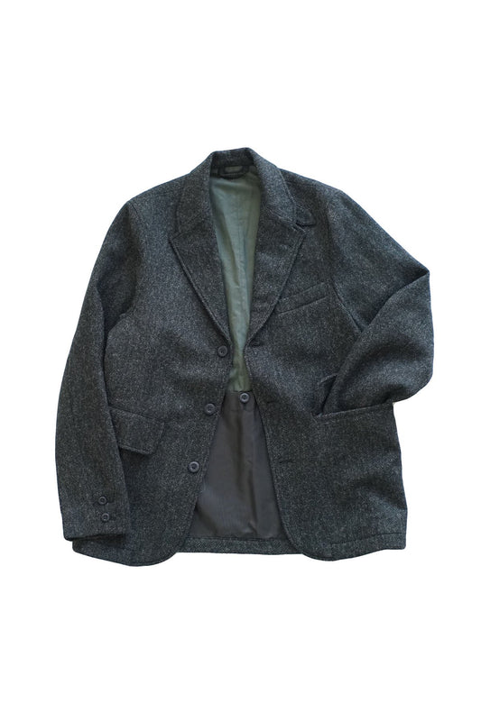 Nigel Cabourn - WOOL SKIRT BLAZER HERRINGBONE WOOL - CHACOAL GRAY