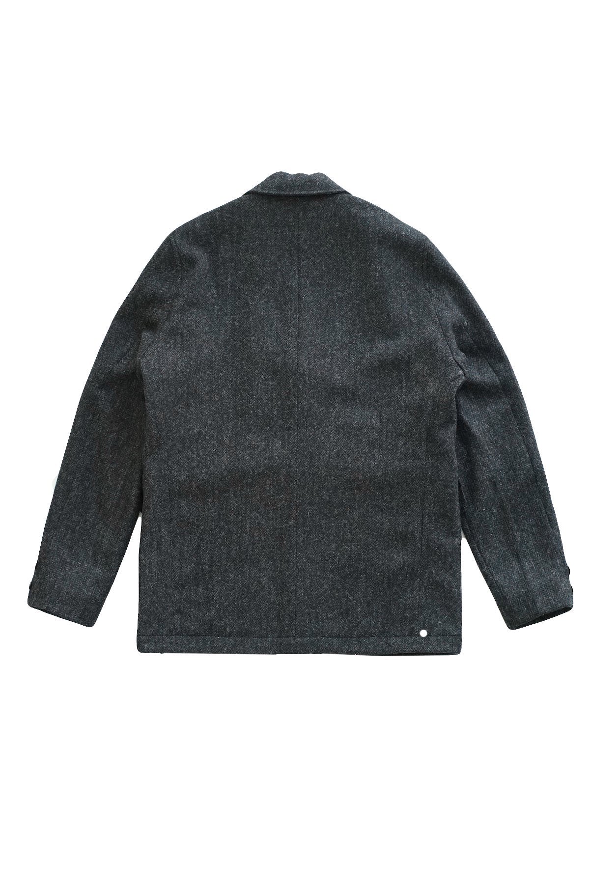 Nigel Cabourn - WOOL SKIRT BLAZER HERRINGBONE WOOL - CHACOAL GRAY