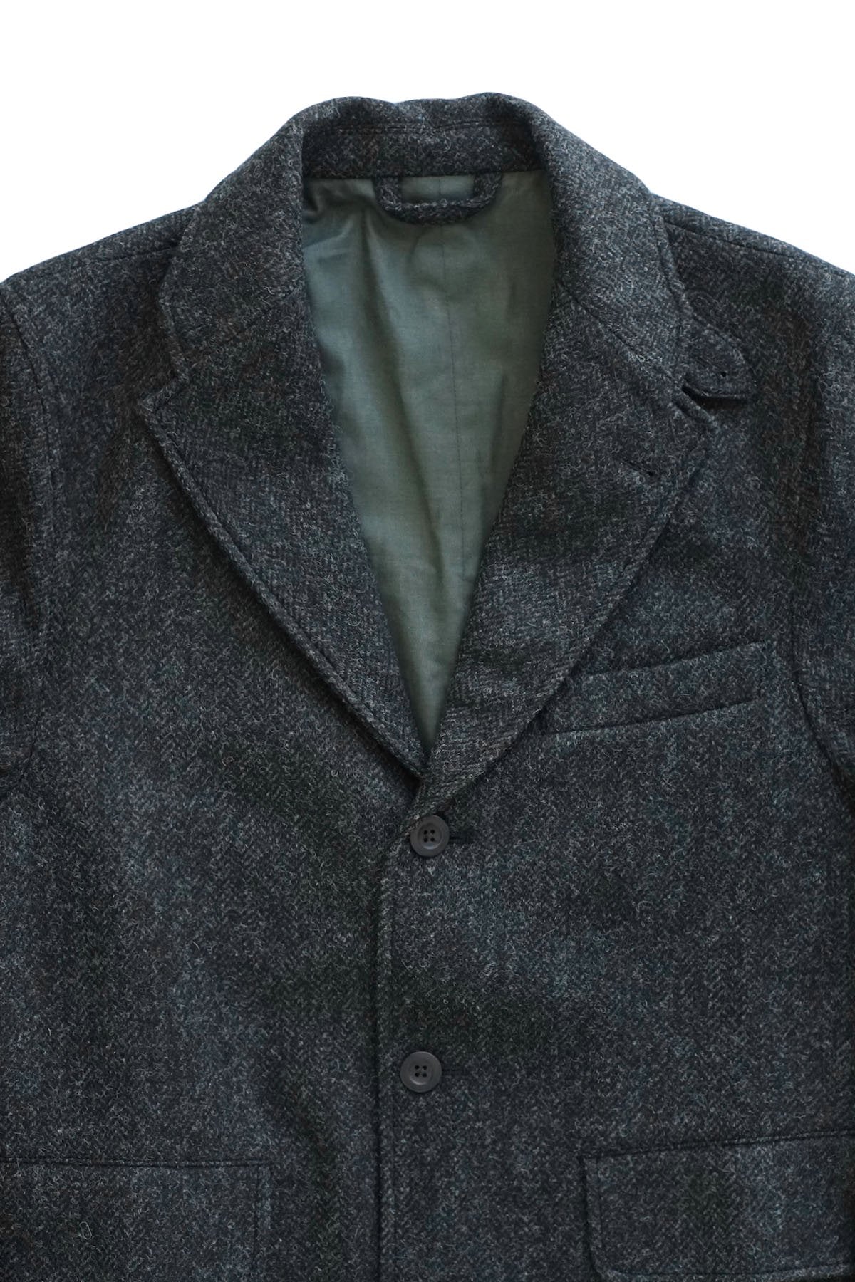 Nigel Cabourn - WOOL SKIRT BLAZER HERRINGBONE WOOL - CHACOAL GRAY