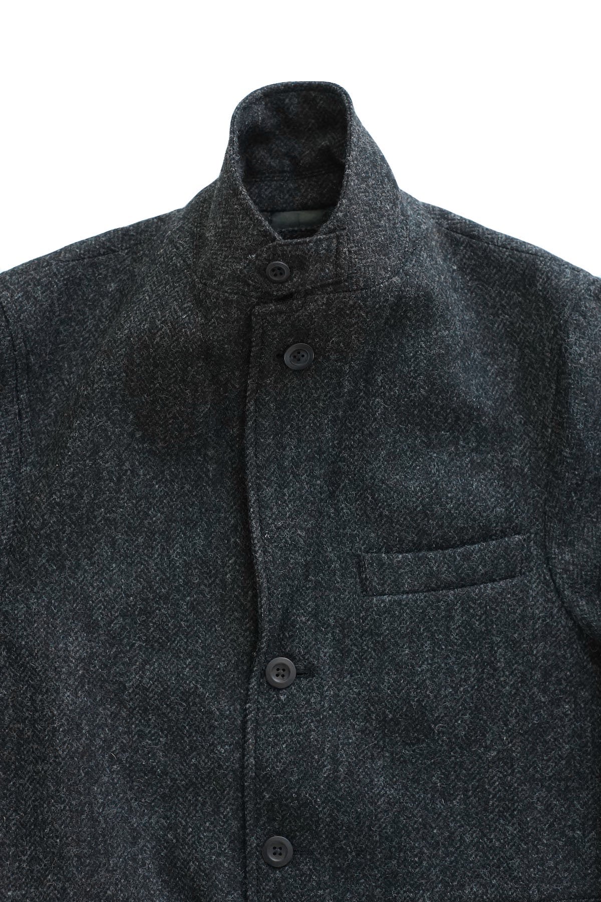 Nigel Cabourn - WOOL SKIRT BLAZER HERRINGBONE WOOL - CHACOAL GRAY