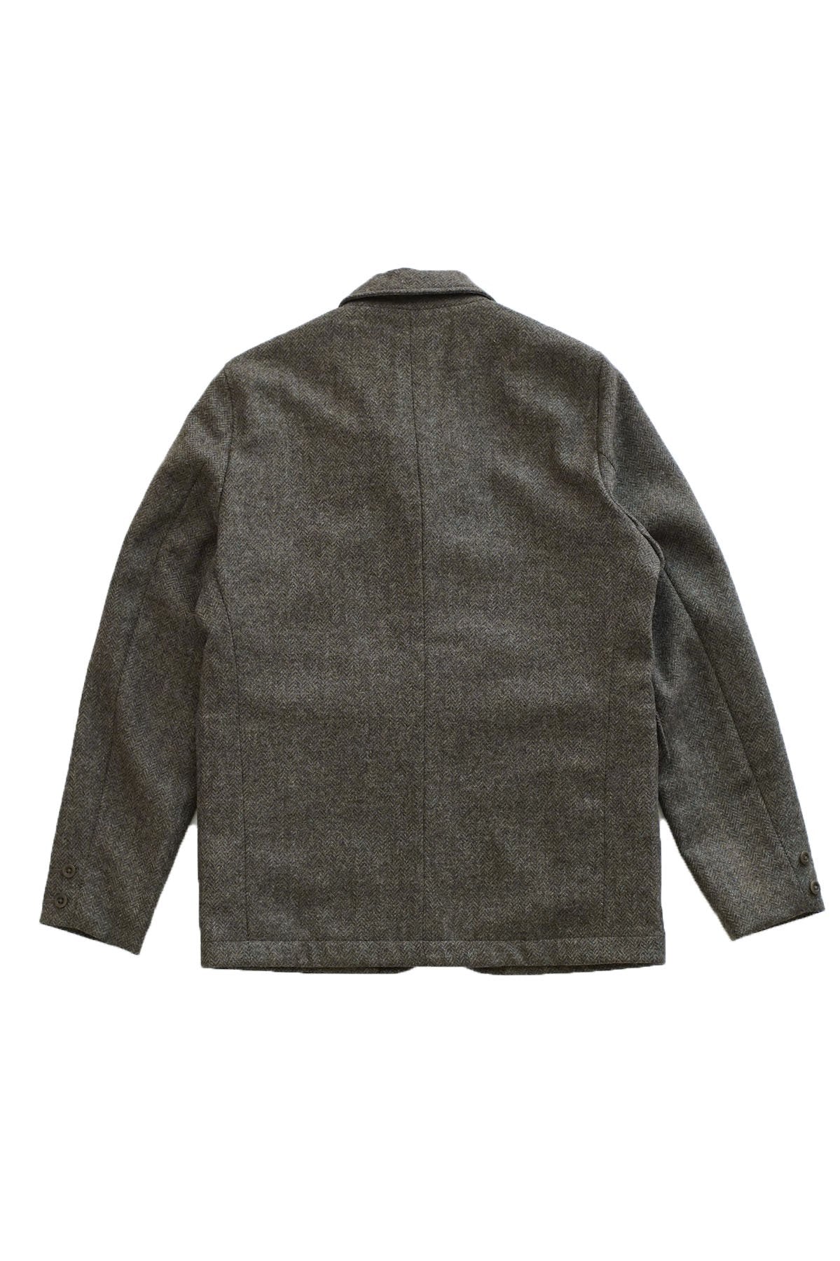 Nigel Cabourn - WOOL SKIRT BLAZER HERRINGBONE WOOL - GREEN