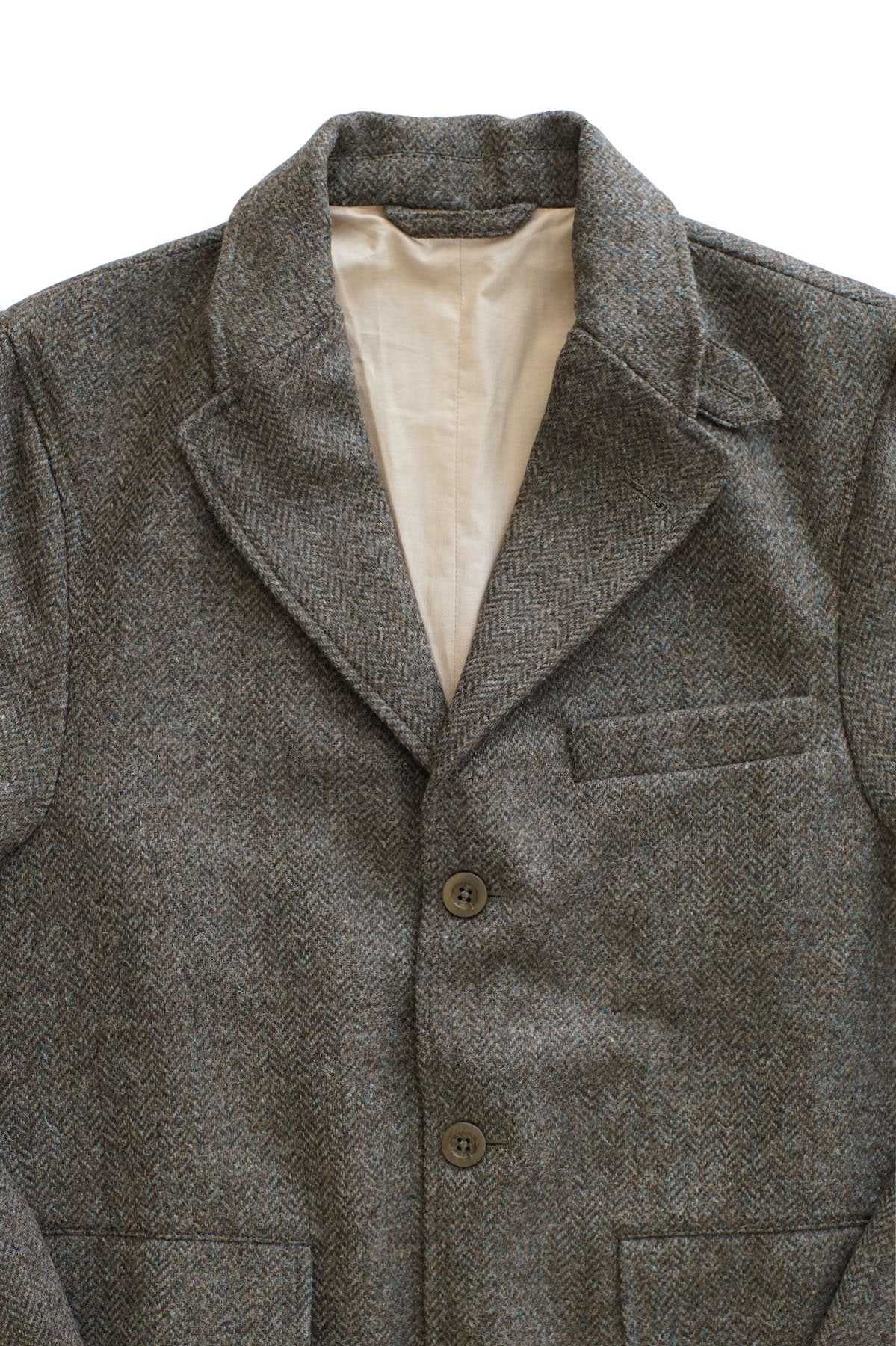 Nigel Cabourn - WOOL SKIRT BLAZER HERRINGBONE WOOL - GREEN